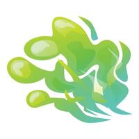 Green and yellow abstract smoke creating dynamic shapes vector