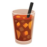 Glass of iced tea with lemon and ice cubes refreshing summer beverage vector