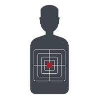 Human target practice showing bullseye and aiming point vector