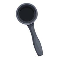 Small gray ladle resting on white background vector