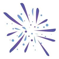 Fireworks exploding with purple and blue trails on white background vector