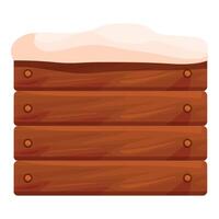 Wooden planks covered with snow creating winter background vector