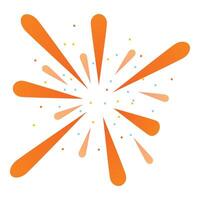 Orange firework exploding with colorful sparks on white background vector