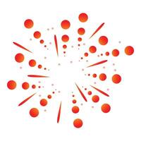 Fireworks exploding with orange and red sparks and circles on white background vector