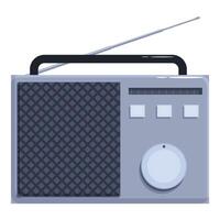 Retro portable radio receiver broadcasting music and news vector