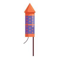 Firework rocket with stars pattern ready to launch vector