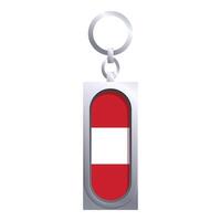Austrian flag hanging from metallic keychain on white background vector