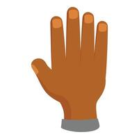 Open hand showing five fingers gesture on white background vector