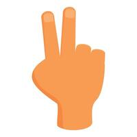 Hand showing victory sign with index and middle fingers raised vector