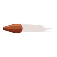 Fast flying bullet leaving shadow trail on white background vector