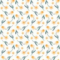 Seamless daffodil pattern on a white background. vector