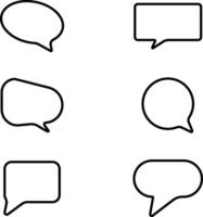 Chat bubble set outline isolated on white background. Chat icon for flat design. Talk baloon icons. Chat speech bubble. vector