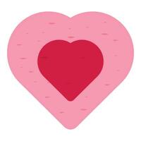 Pink heart containing smaller red heart representing love and affection vector