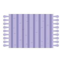 Purple rectangular woven rug with tassels and stripes creating a cozy ambiance vector