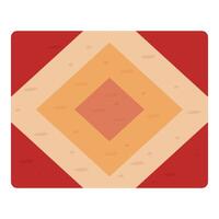 Red and beige carpet with diamond pattern creating cozy atmosphere vector