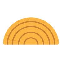 Round bale of hay creating a semicircle on white background vector