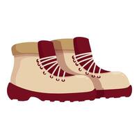 Hiking boots standing upright on white background vector