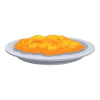 Scrambled eggs lying on a plate for breakfast vector