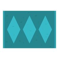 Turquoise carpet with rhombus pattern adding elegance to modern interior vector