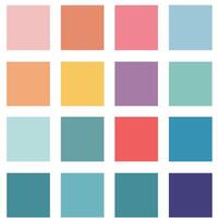 Vintage Vibrant Color Palette Collection offering a nostalgic touch with bold and warm tones vector