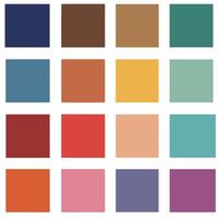 Vintage Vibrant Color Palette Collection providing bold and subtle tones for a variety of artistic themes vector