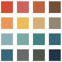 Vintage Vibrant Color Palette Collection highlighting a harmonious mix of vibrant and subtle hues vector