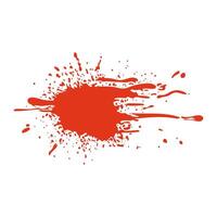 Grunge red blood splatter in flat design. Splashing horror blot shape. illustration isolated. vector