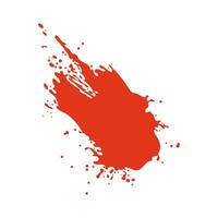 Grunge red blood splatter in flat design. Bleeding wet spot with splashing. illustration isolated. vector