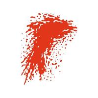 Grunge red blood splatter in flat design. Splashing smear with droplets. illustration isolated. vector