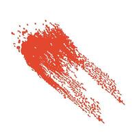 Grunge red blood splatter in flat design. Messy spray blob with splashing. illustration isolated. vector