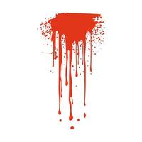 grunge rojo sangre salpicar en plano diseño. sucio Mancha con torrencial gotea ilustración aislado. vector