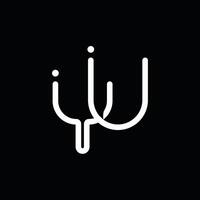 Initial letter YU logo design vector