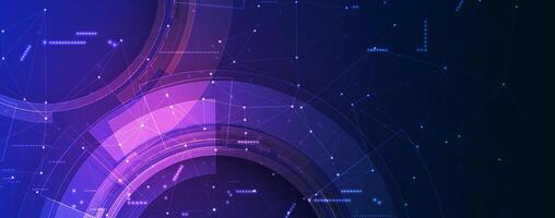 abstract futuristic background with lines and dots vector