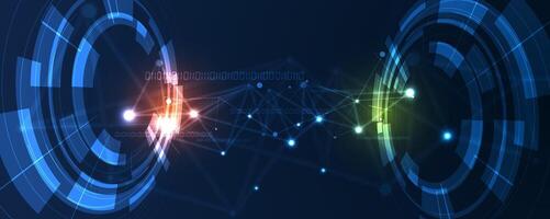 abstract futuristic technology background with connected dots vector