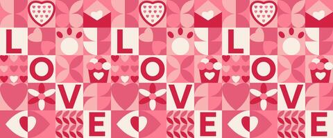 Minimalist geometric romantic endless backdrop with simple abstract shape. Valentine's day background. Love letters seamless pattern. Texture for fabric, wrapping, wallpaper vector
