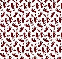 abstract monkey footprint seamless pattern. Gorilla, chimpanzee primate footpath symbol. Graphic line illustration. vector