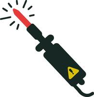 Illustration of Soldering Iron with Warning Symbol for Crafts and Electronics Projects vector