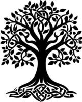 Celtic Tree of Life Symbol with Intricate Knotwork Design vector