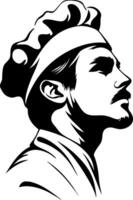 Chef in Profile Art for Culinary Design and Branding vector