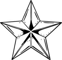 Geometric Black Outline Decorative Star Design for Art and Craft Projects vector