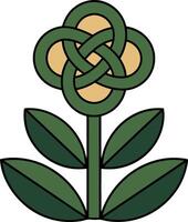 Celtic Knot Flower Design Symbolizing Unity for Tattoo or Art Projects vector