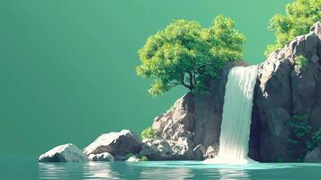 EcoTour Banner with National Park Waterfall photo