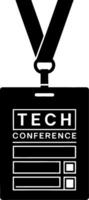 Tech Conference Badge Illustration for Event and Networking vector