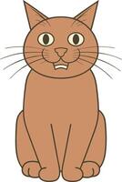 Orange Tabby Cat Illustration with Playful Expression for Art and Design vector