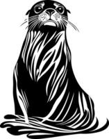 Minimalist Sea Lion Graphic for Art and Design Projects vector