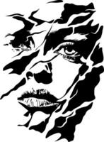 Abstract Stencil Art Face for Creative Tattoo and Design Projects vector