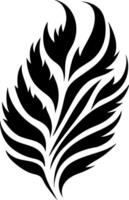 Abstract Leaf Silhouette Decorative Art for Tattoo or Design Projects vector