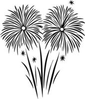 Abstract Floral Firework Design for Tattoos and Coloring Books vector