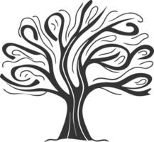 Abstract Swirling Tree Illustration for Art and Design Projects vector
