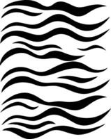 Abstract Wave Pattern Minimalist Black Curves Design for Decor and Tattoos vector
